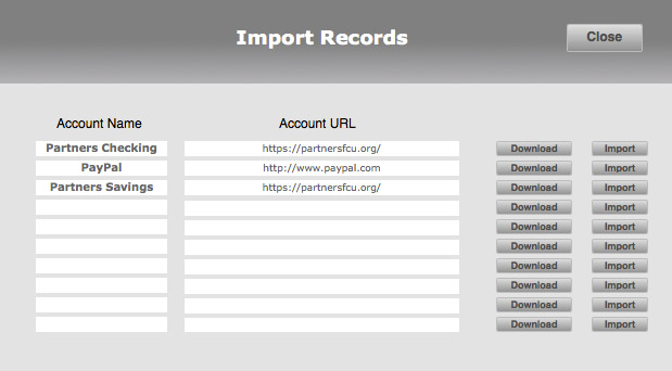 Import Dialog
